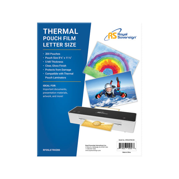 RF05LETR0200, Thermal Laminating Pouches, Letter Size