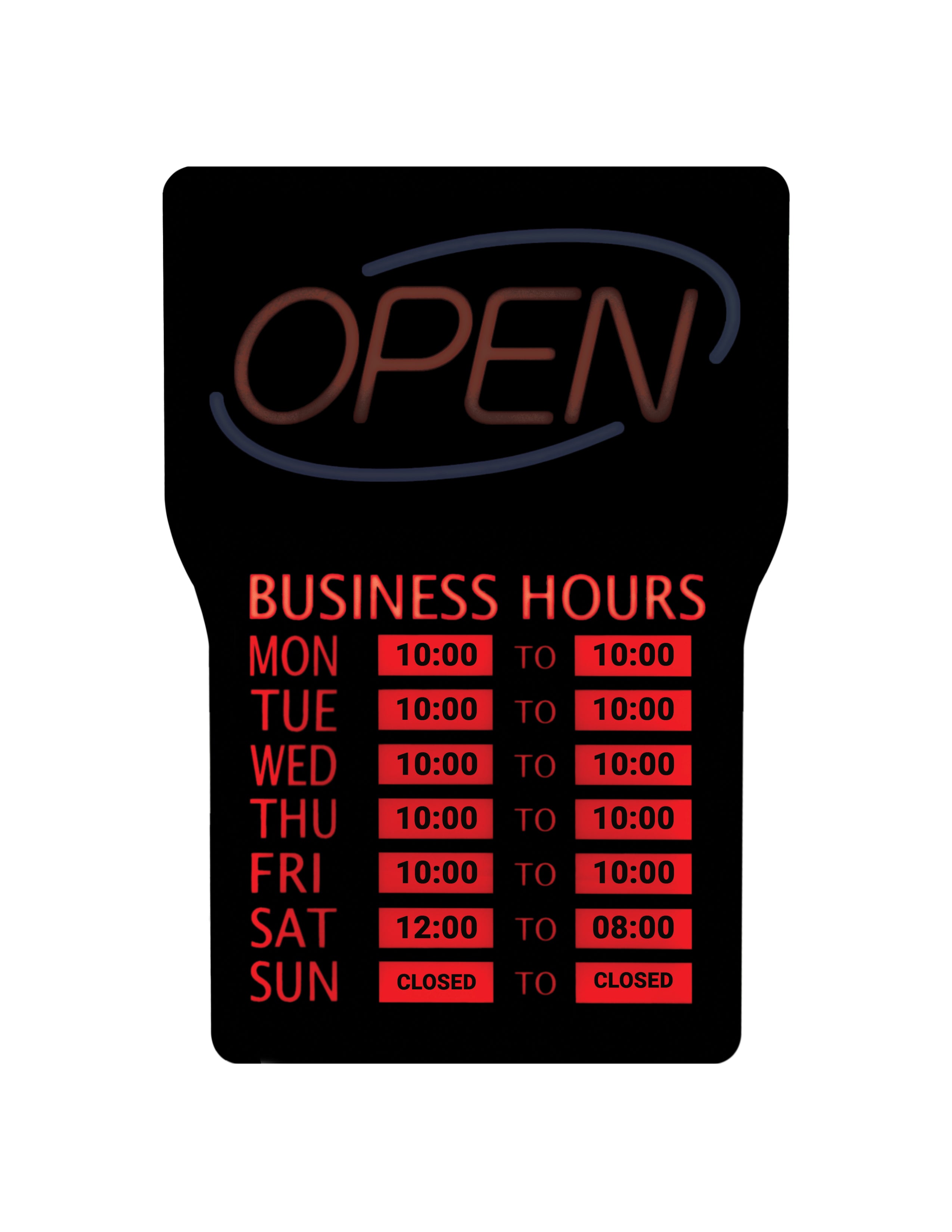 RSB-1342E/ LED OPEN SIGN WITH HOURS