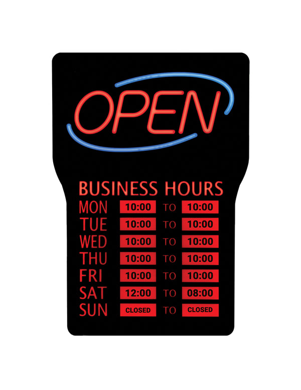 RSB-1342E/ LED OPEN SIGN WITH HOURS